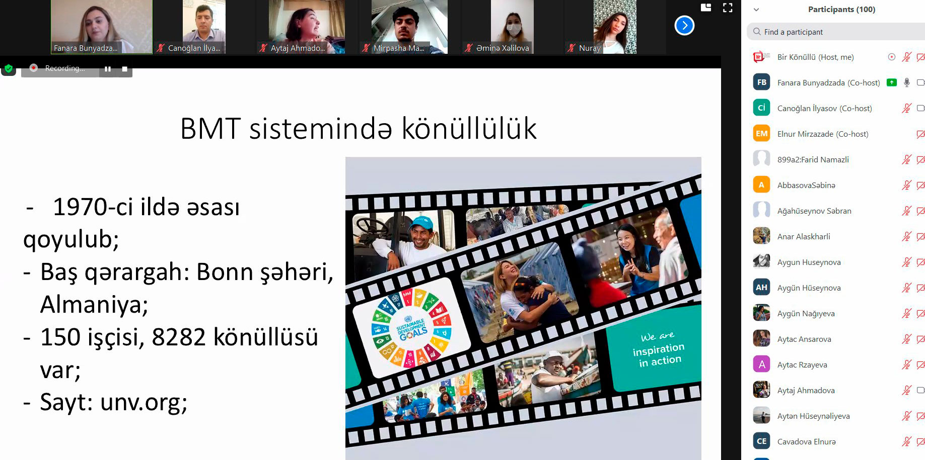 “Virtual BİR mən” layihəsi üzrə ilk vebinar