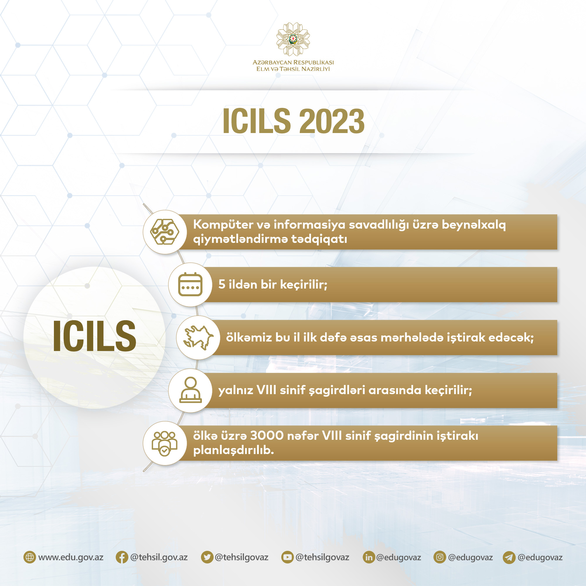 Şagirdlərimiz TIMSS 2023 və ICILS 2023-ün əsas mərhələsində iştirak edəcəklər