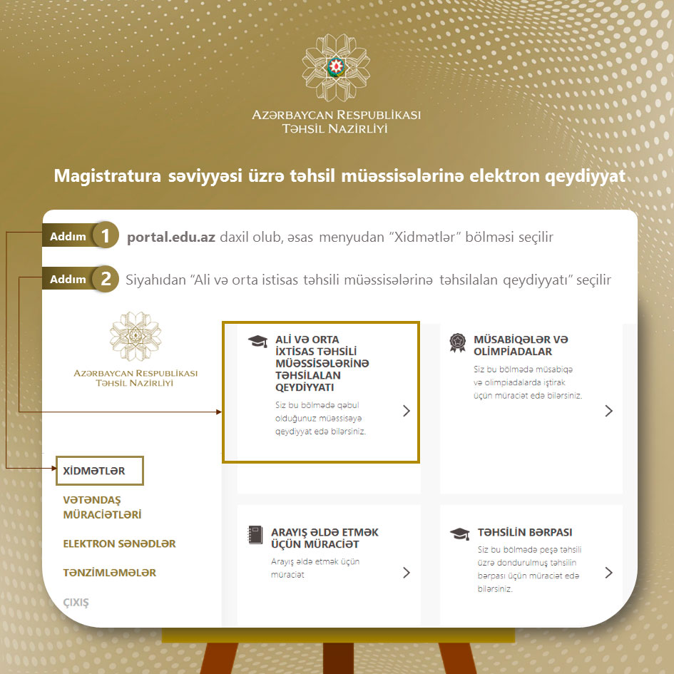 Magistratura üzrə II turda uğur qazanmış şəxslər üçün elektron qeydiyyat başlayır