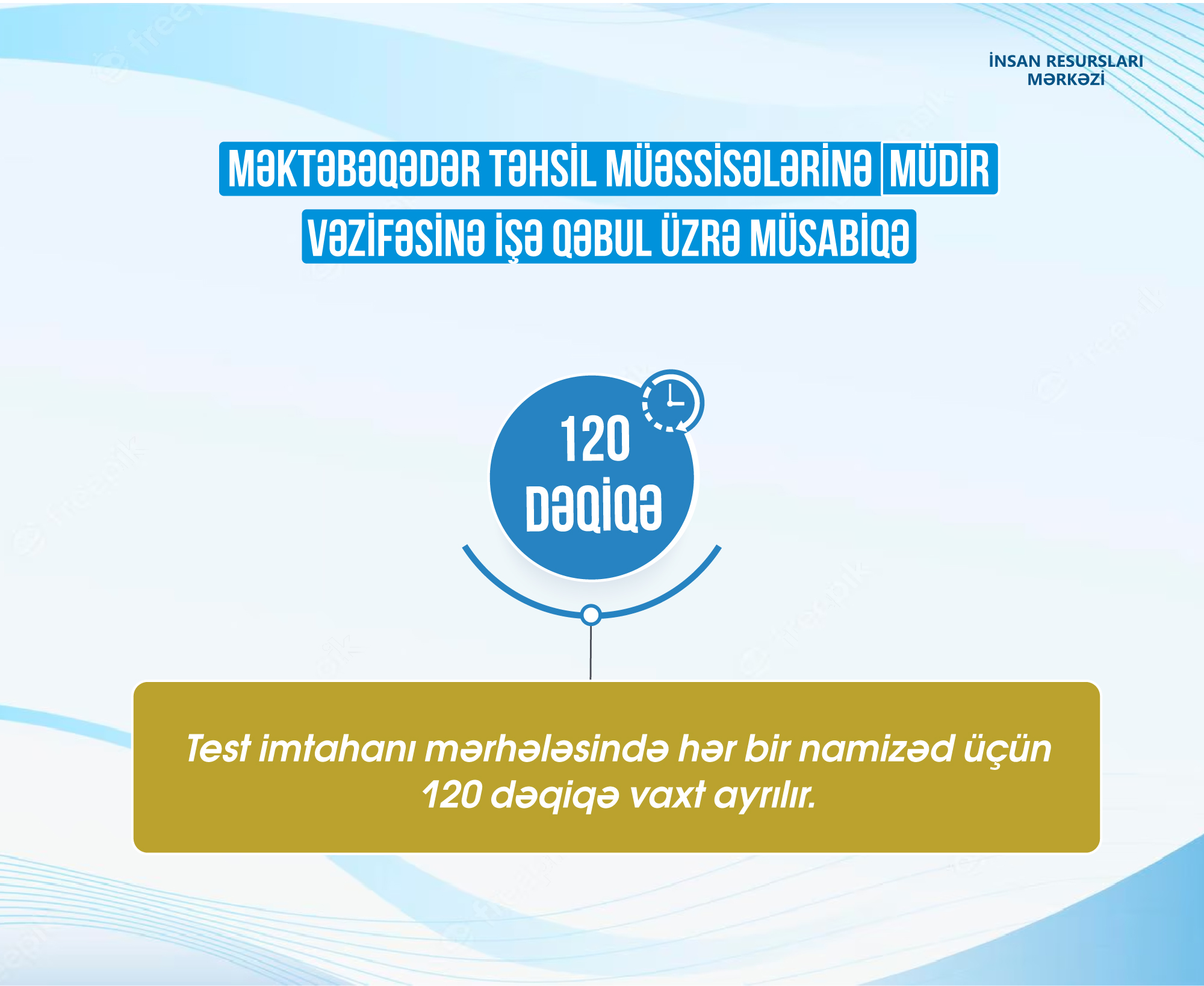 Məktəbəqədər təhsil müəssisələrinə müdir vəzifəsinə işə qəbul üzrə müsabiqədə iştirak etmək istəyən şəxslərin nəzərinə!