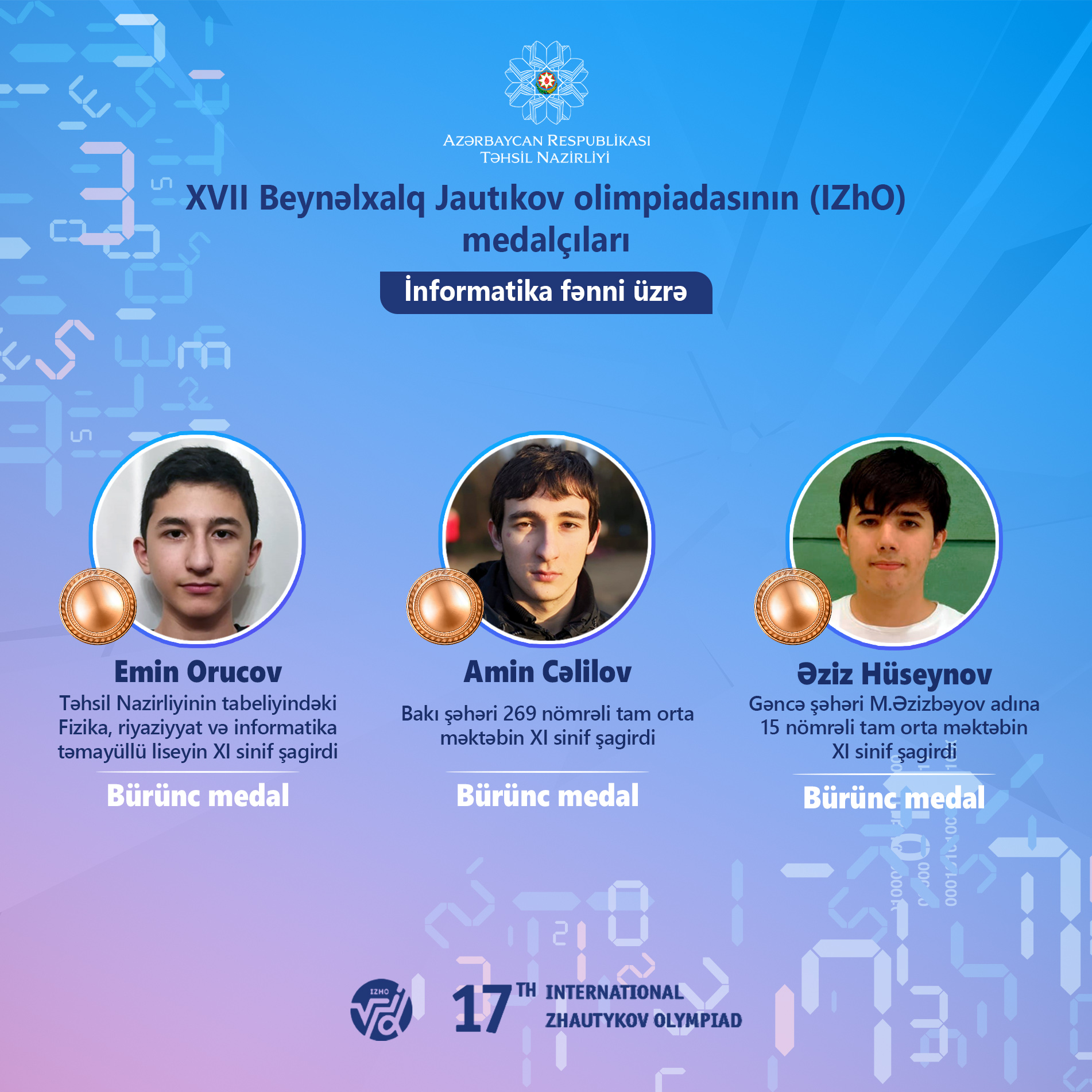 Beynəlxalq olimpiadadan 15 medal