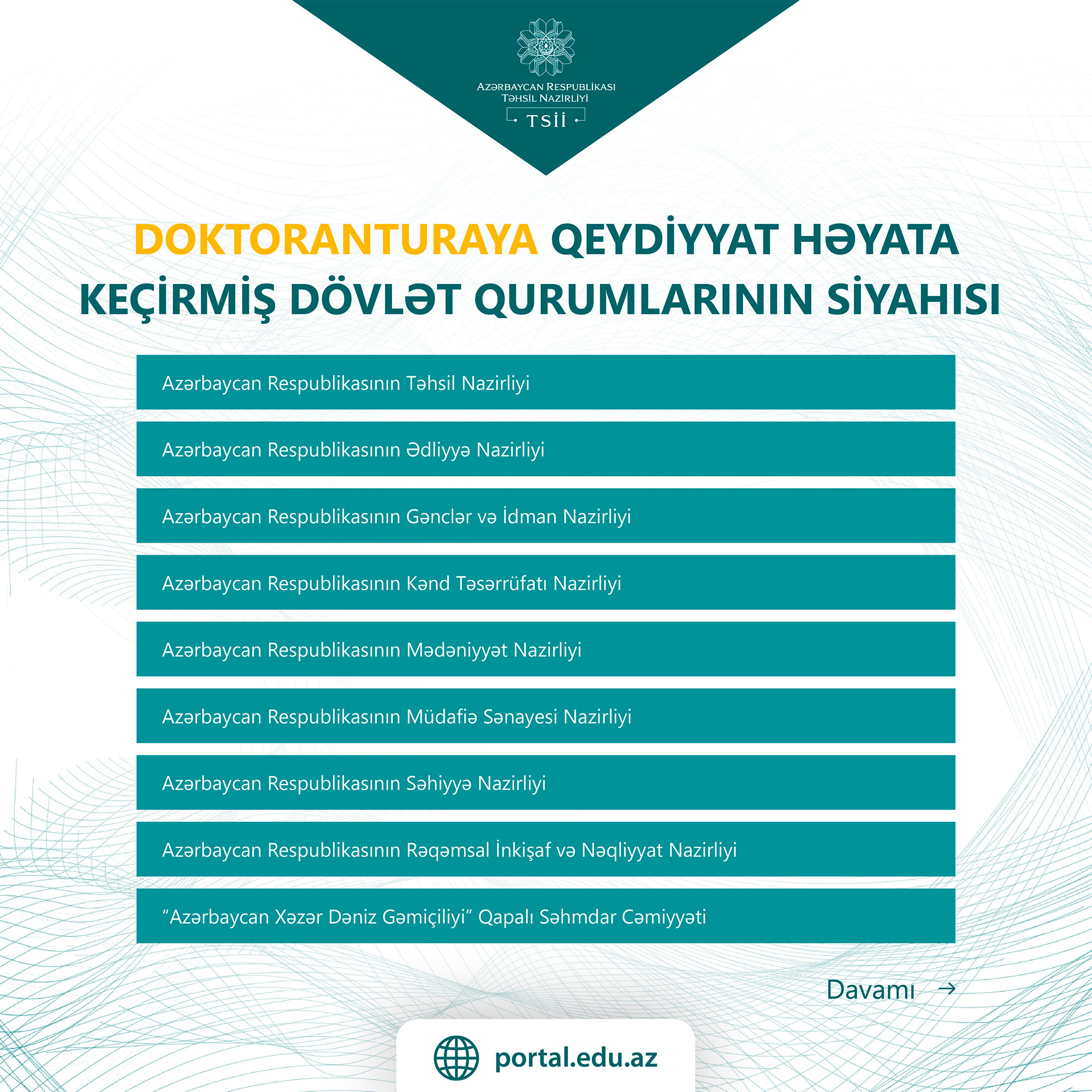 1971 nəfər doktorantura oxumaq üçün müraciət edib
