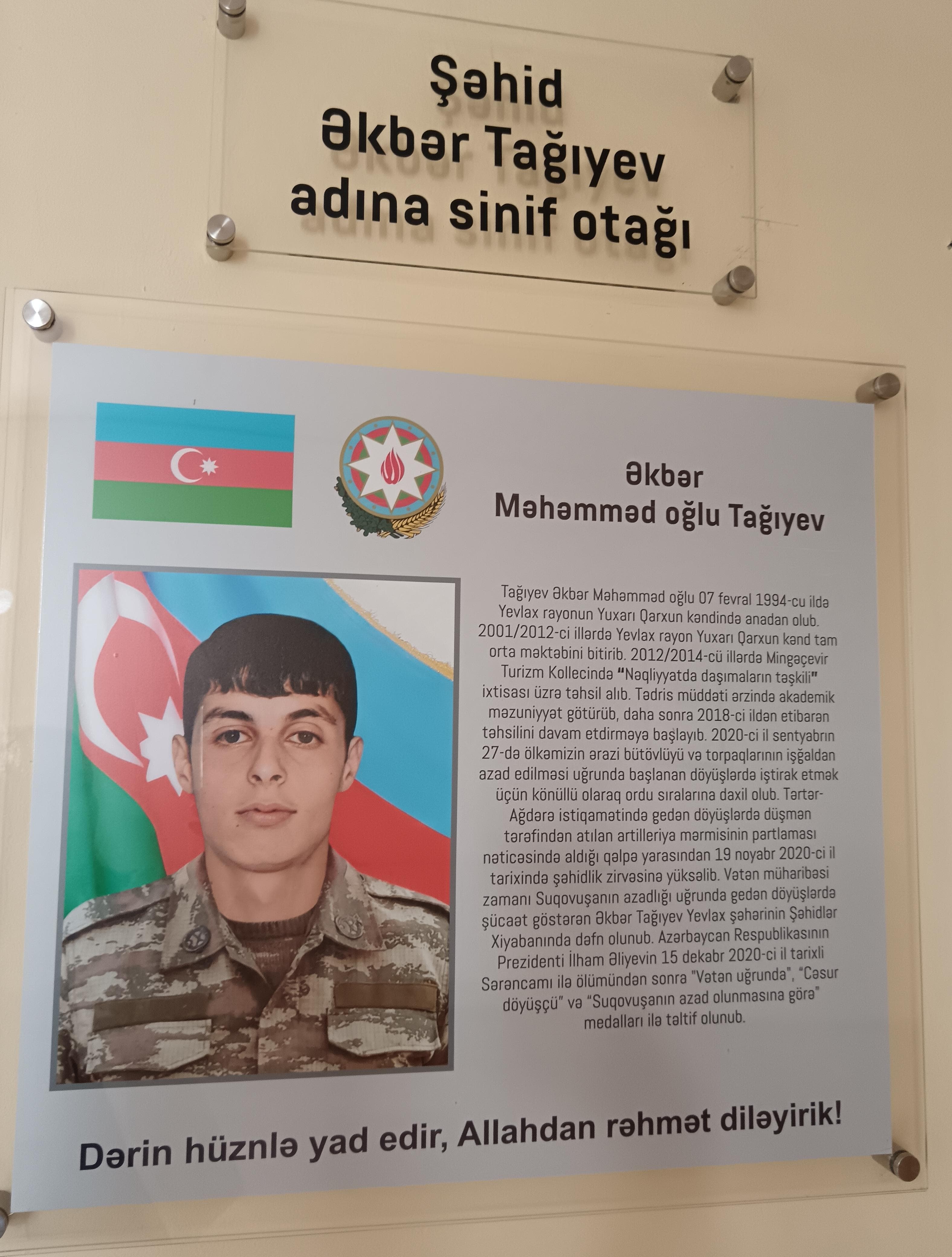 Mingəçevir Turizm Kollecinin şəhid məzunları