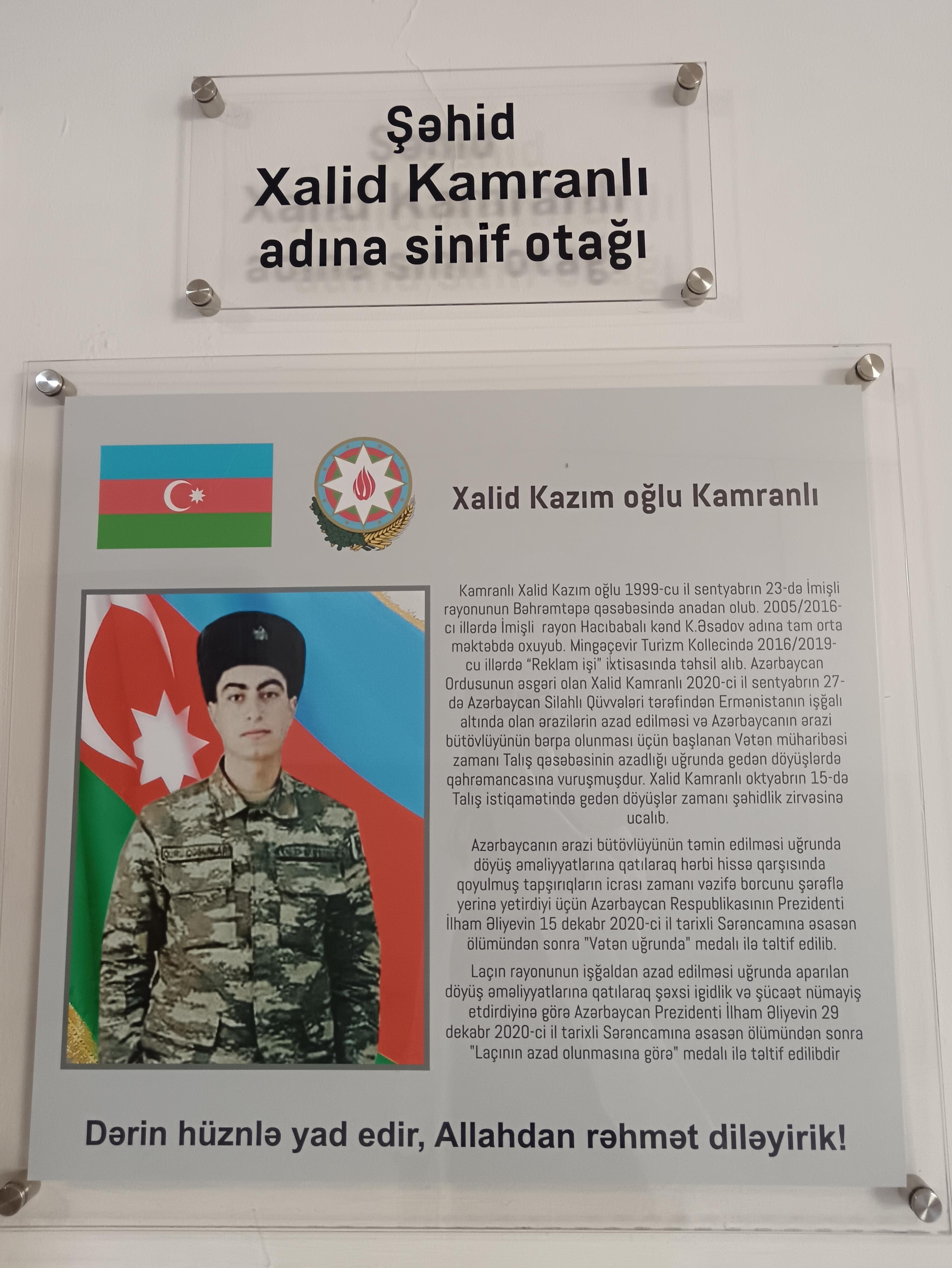 Mingəçevir Turizm Kollecinin şəhid məzunları