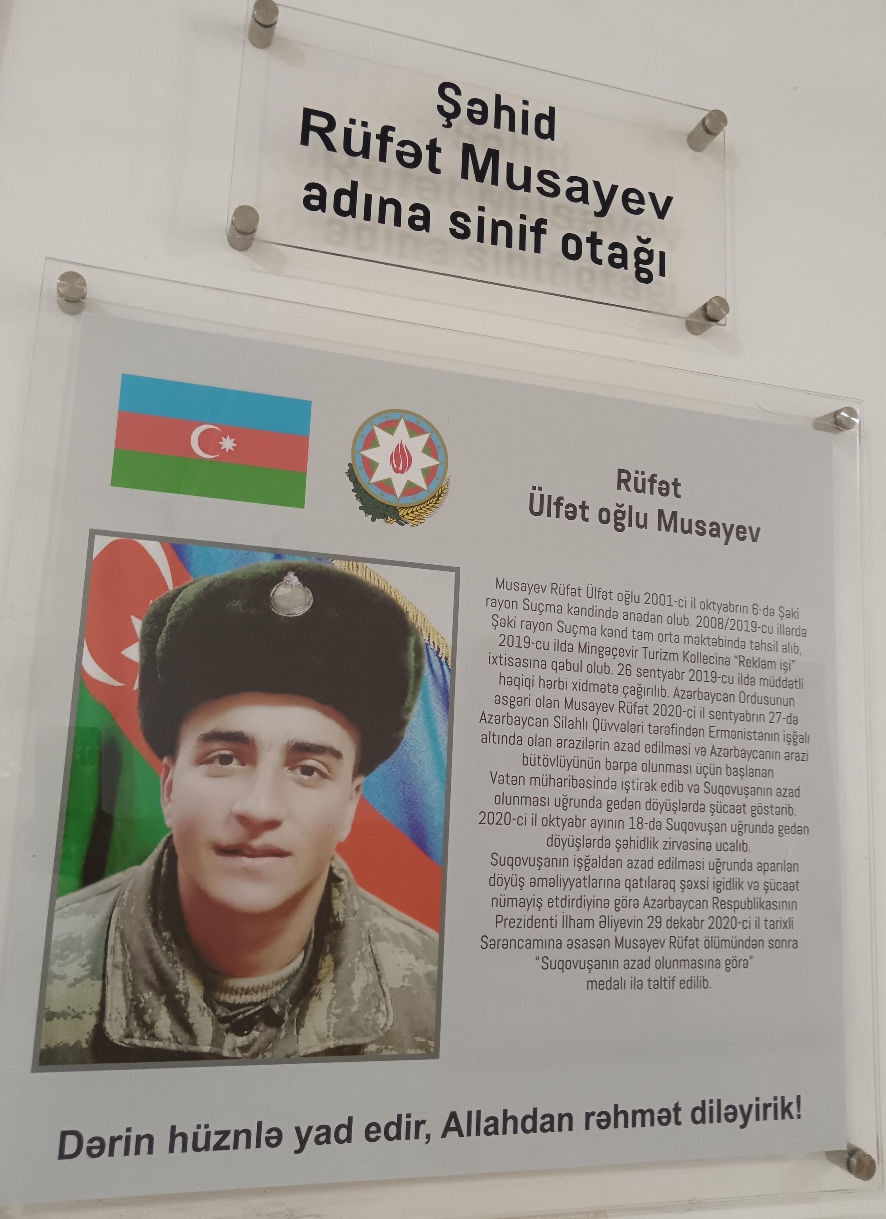 Mingəçevir Turizm Kollecinin şəhid məzunları