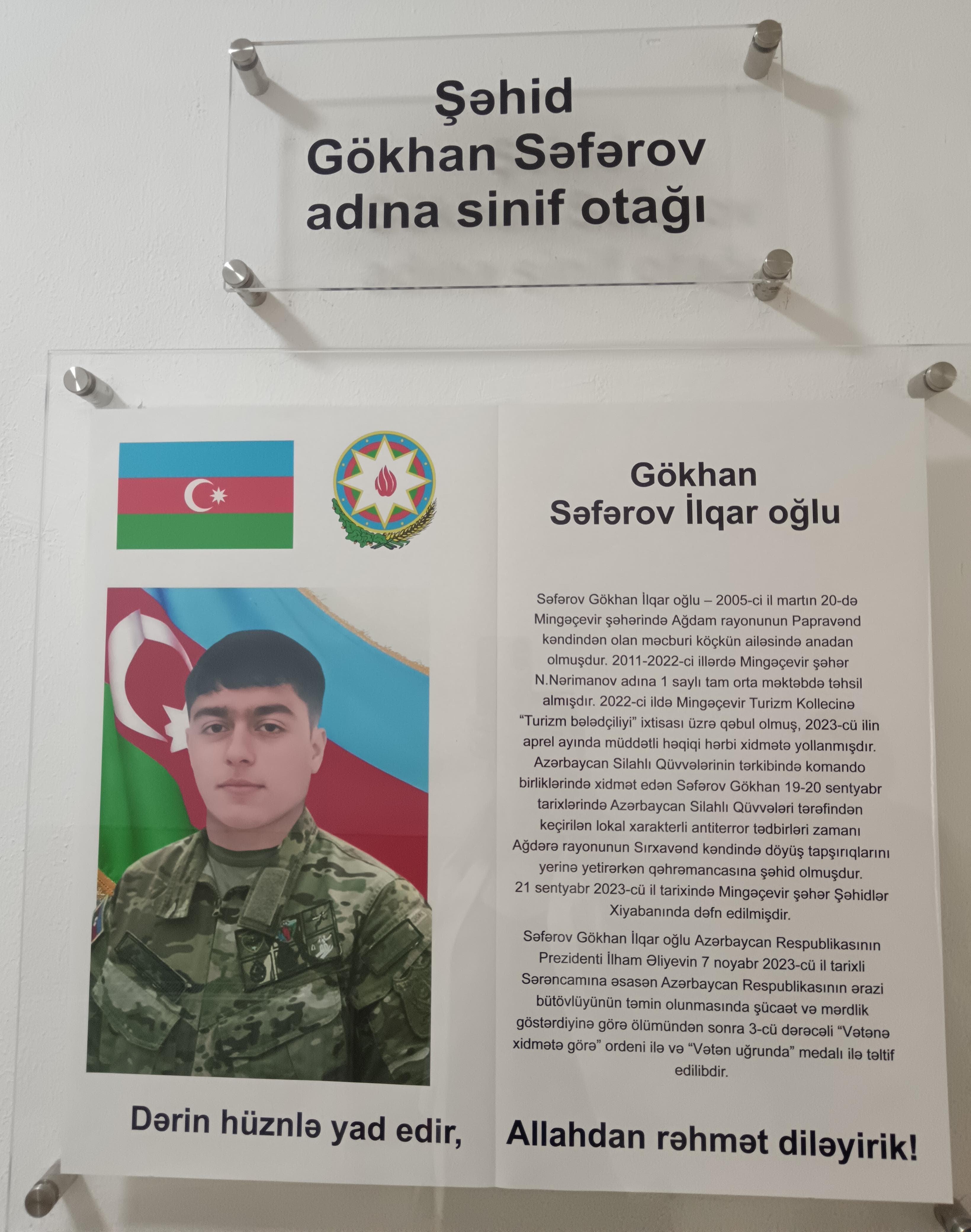 Mingəçevir Turizm Kollecinin şəhid məzunları