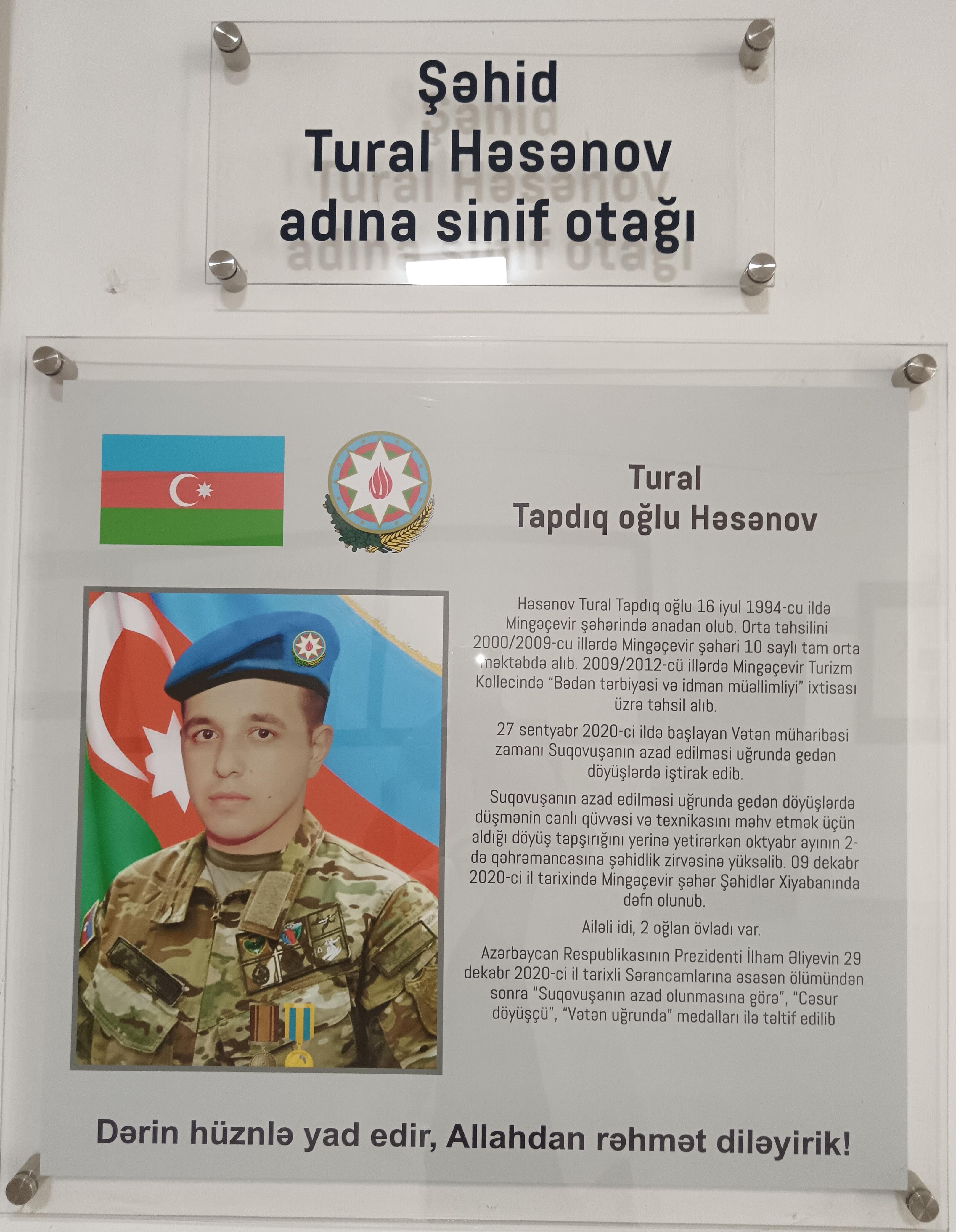 Mingəçevir Turizm Kollecinin şəhid məzunları