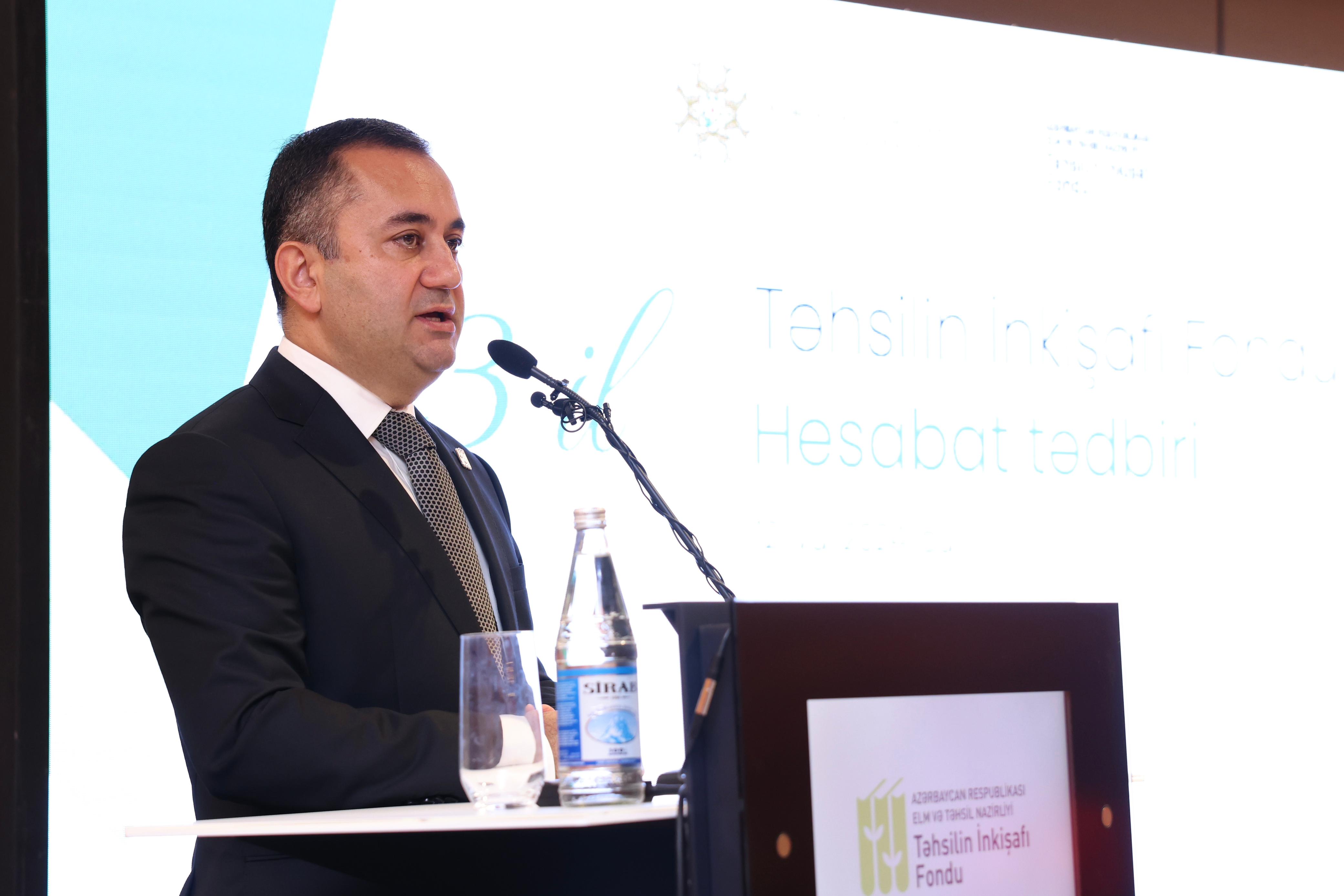 Təhsilin İnkişafı Fondunun 3 illik fəaliyyətinə dair hesabat tədbiri keçirilib - FOTOLAR-VIDEO